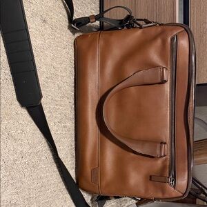 Tumi Tan Leather Briefcase